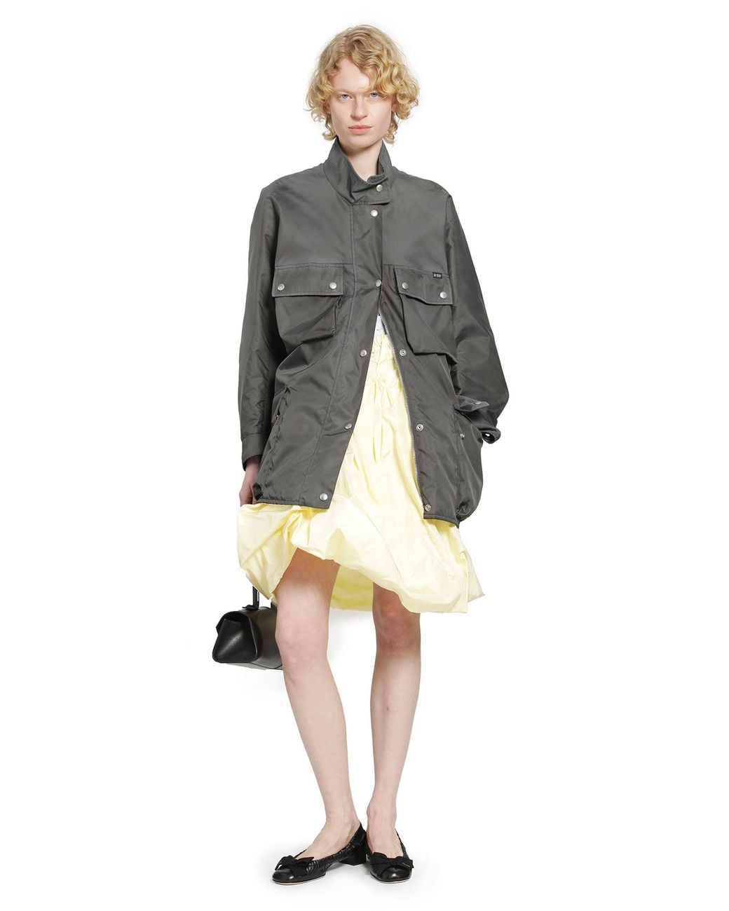 Prada Gray Washed Re-Nylon Rain Jacket