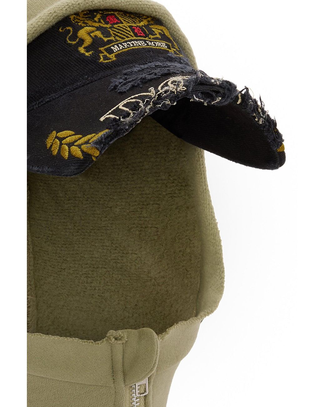 Martine Rose Green Cut Peak Hood for men