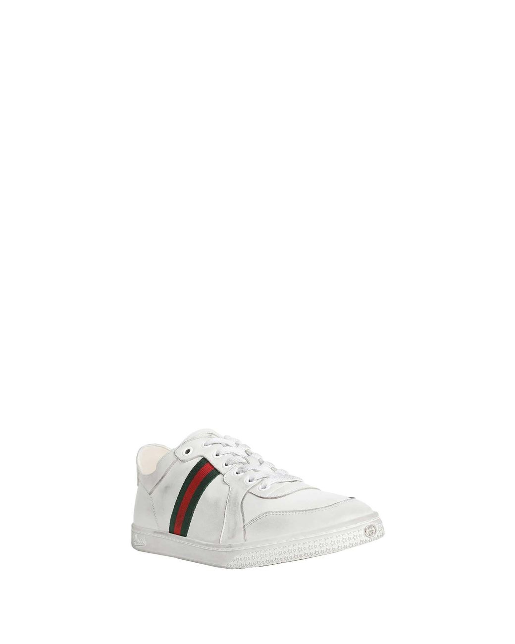 Gucci White Stretch Low-Top Sneakers
