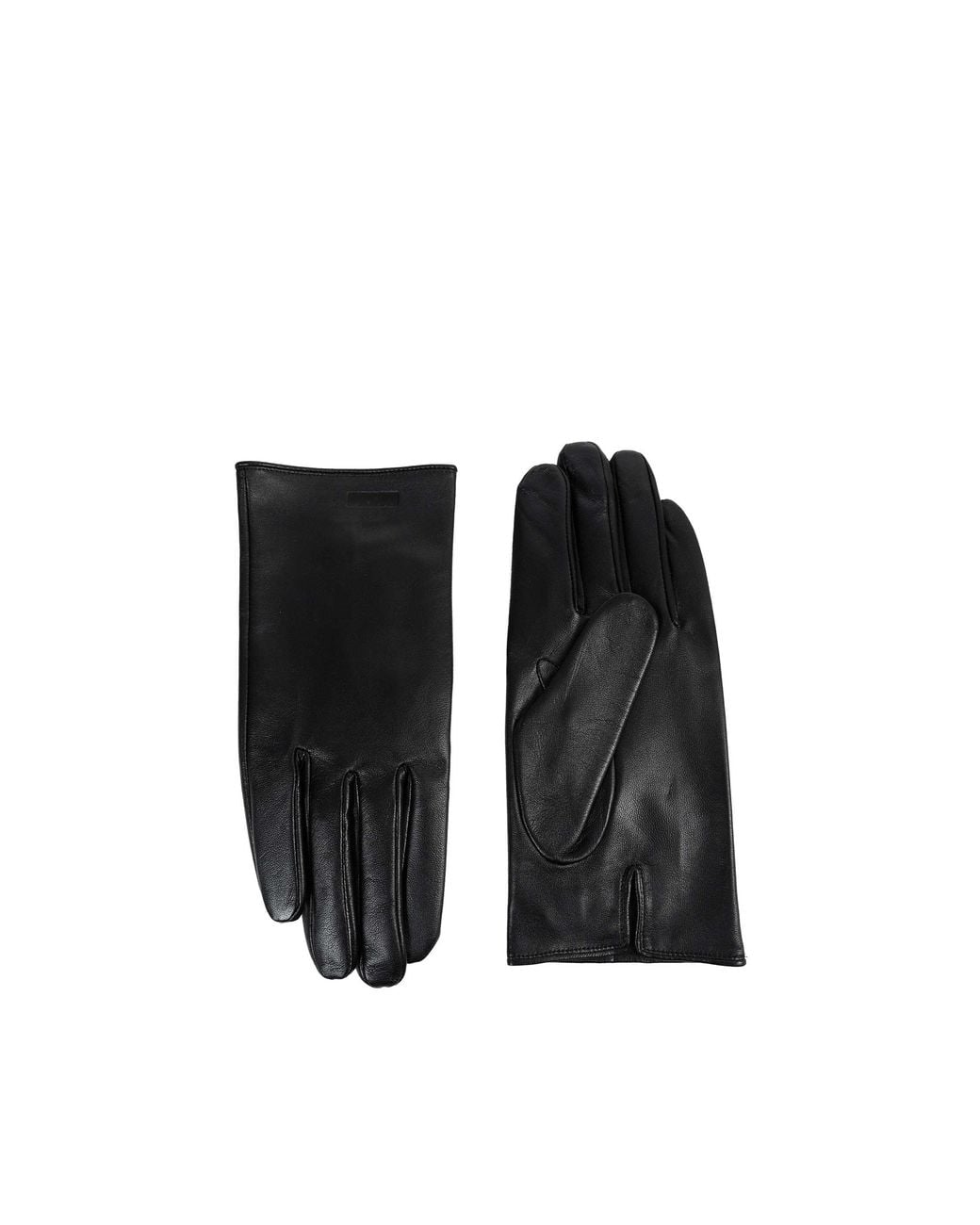 Ssstein Black Leather Gloves for men