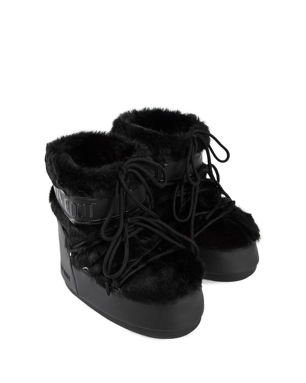 Moon Boot Black Icon Low Faux-Fur Boots