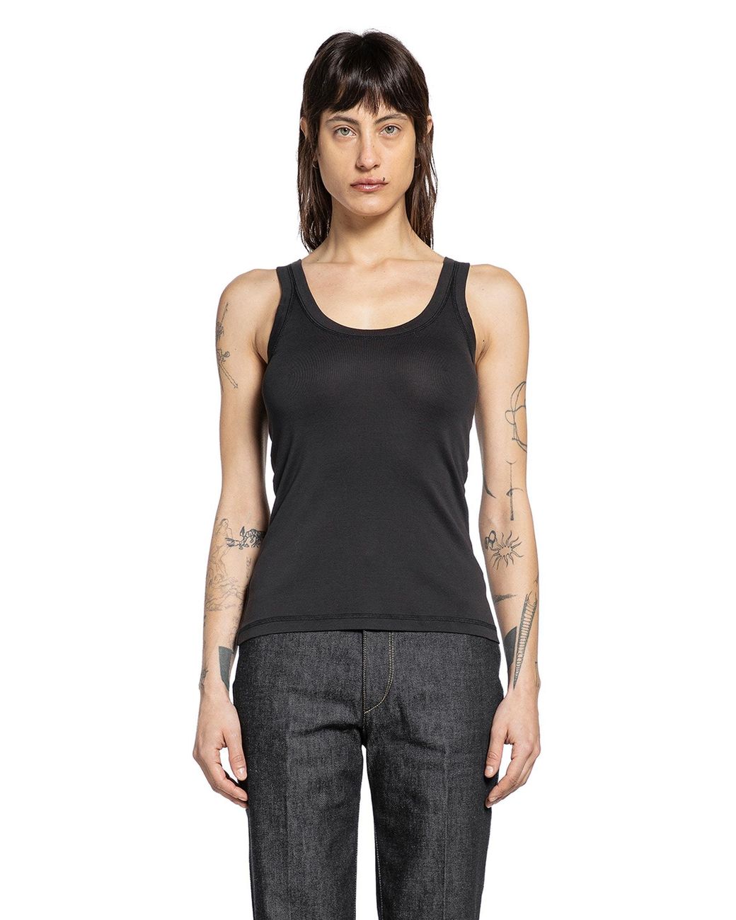 Lemaire Black Rib Tank Top