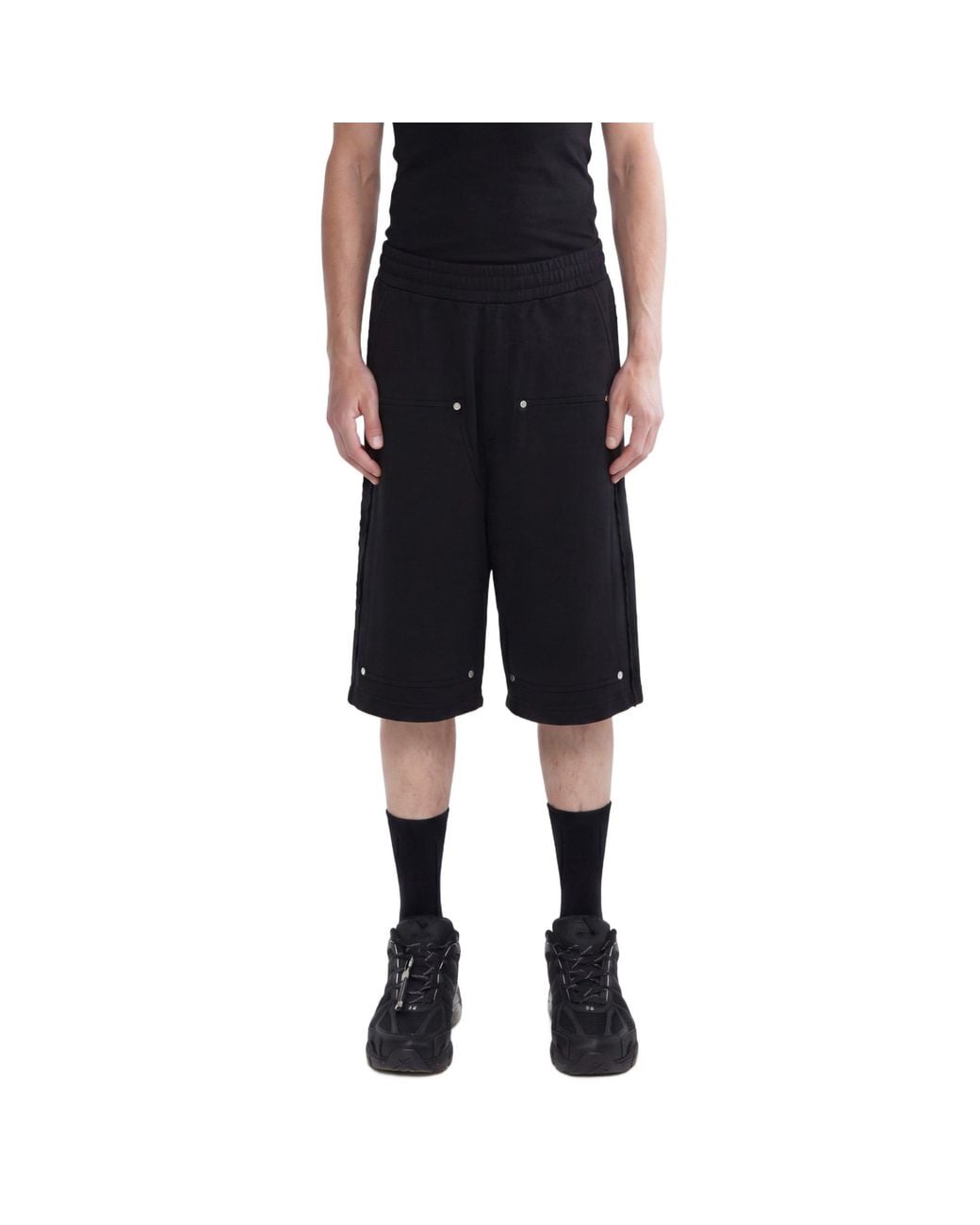 44 Label Group Black Rivet Sw Shorts for men
