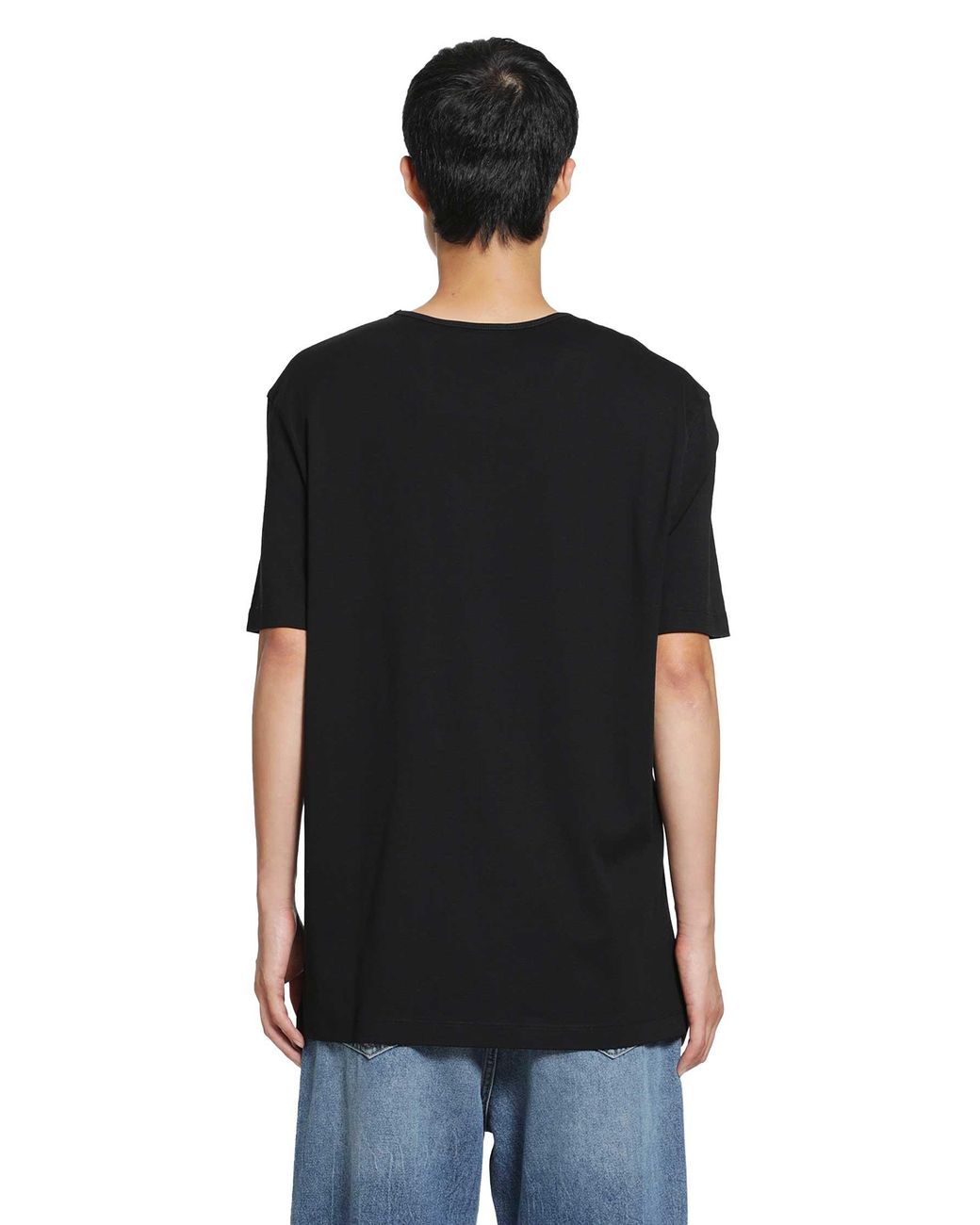 Lemaire Black Scoop Neck Tee for men