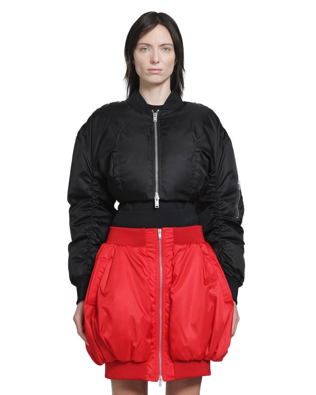 NVL-GARDE Red Bubble Cropped Bomber