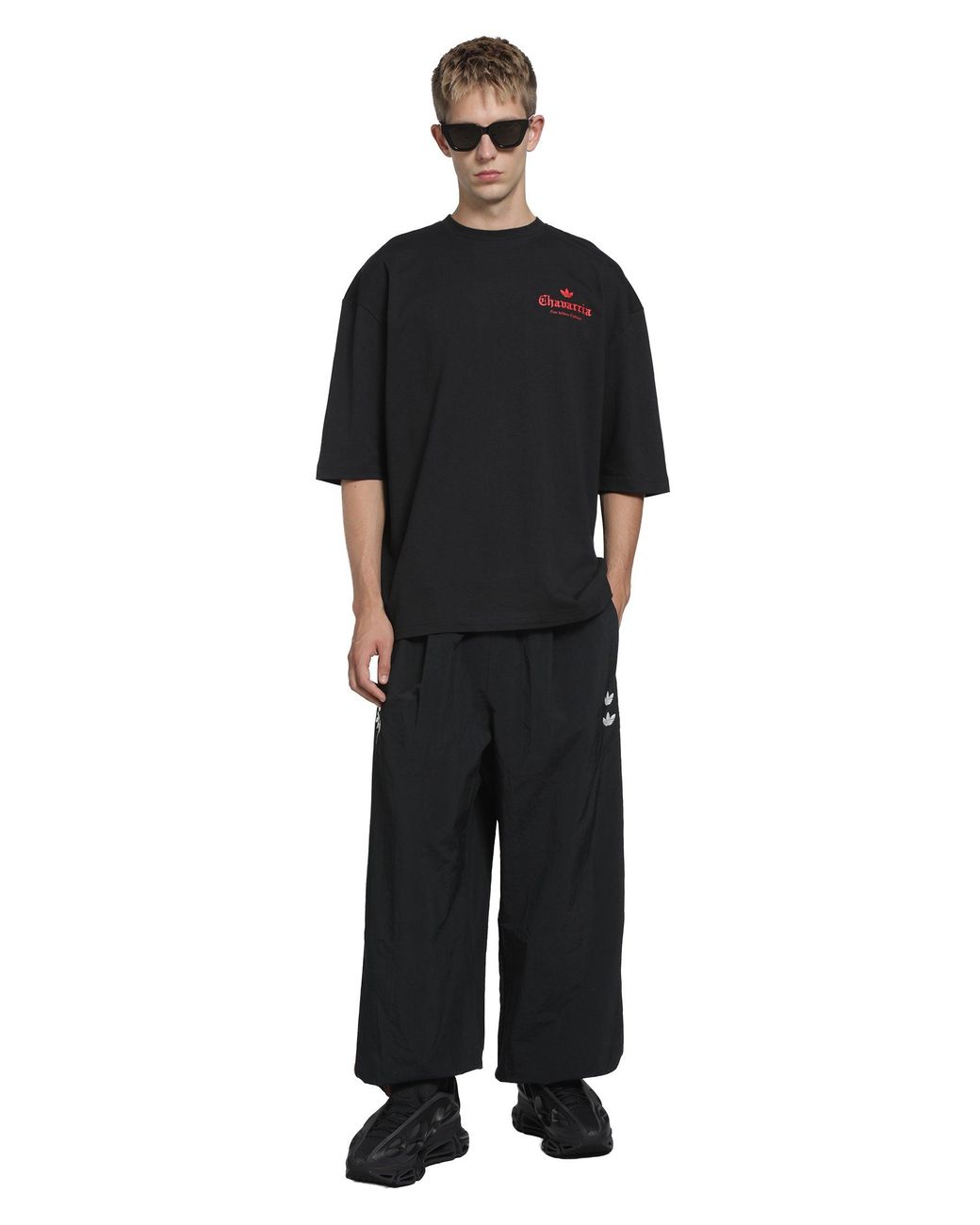 Adidas Black Originals X Willy Chavarria Dark Rose Tee for men