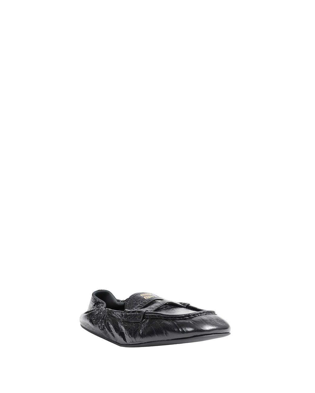 Miu Miu Black Ruches Nappa Leather Loafers