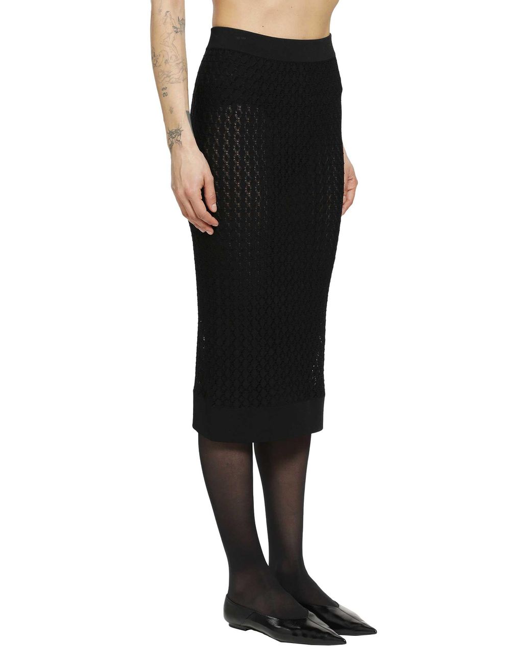 Saint Laurent Black Midi Skirt