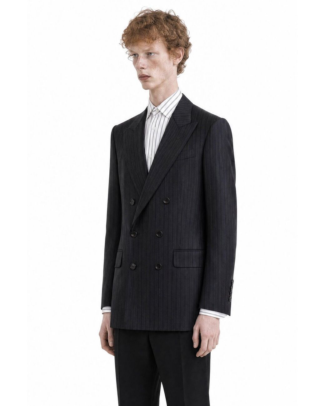 Tom Ford Black Saxony Herringbone Stripe Jacket for men