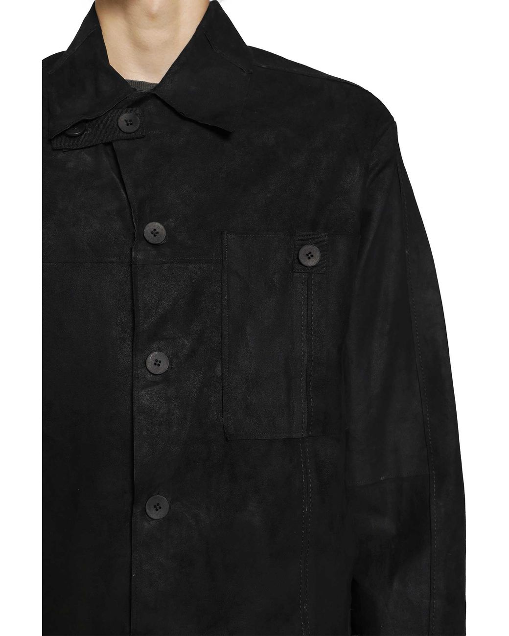 Transit Black Marbled Lambskin Jacket for men