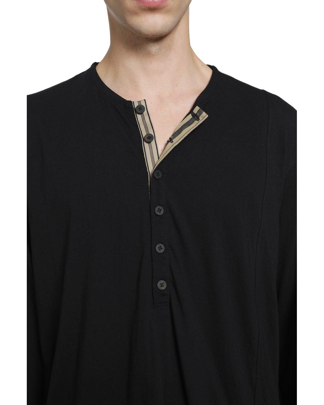 Ziggy Chen Black Classic Henley-Neck T-Shirt for men