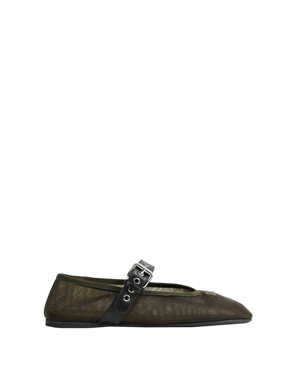 Miu Miu Black Mesh Fabric Ballerinas