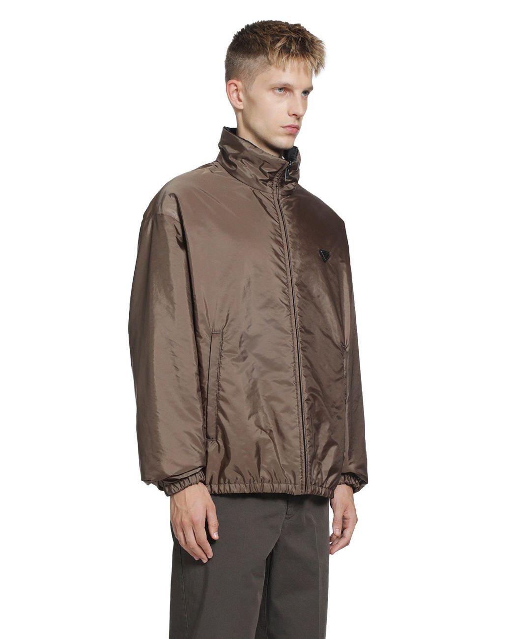 Prada Brown Re-Nylon Reversible Jacket for men