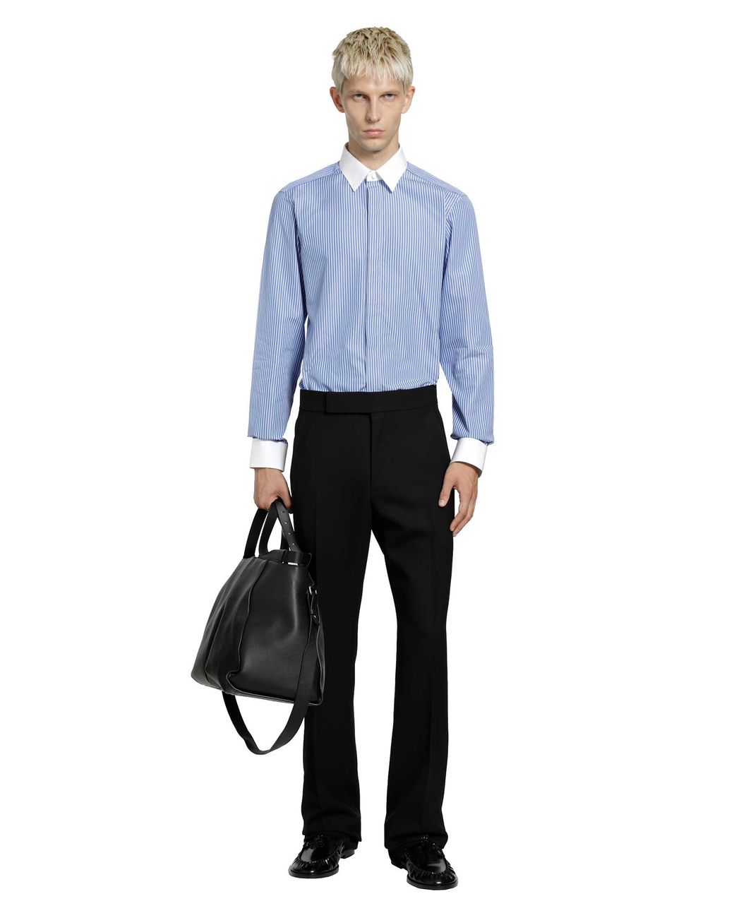 Tom Ford Blue Poplin Stripe Classic Fit Shirt for men