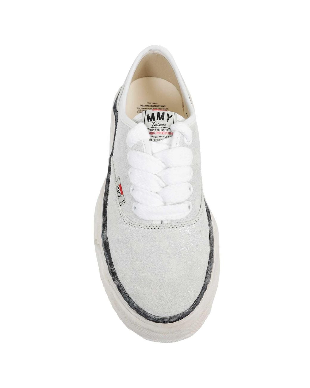 Maison Mihara Yasuhiro White Baker26 Glittery Suede Sneakers for men