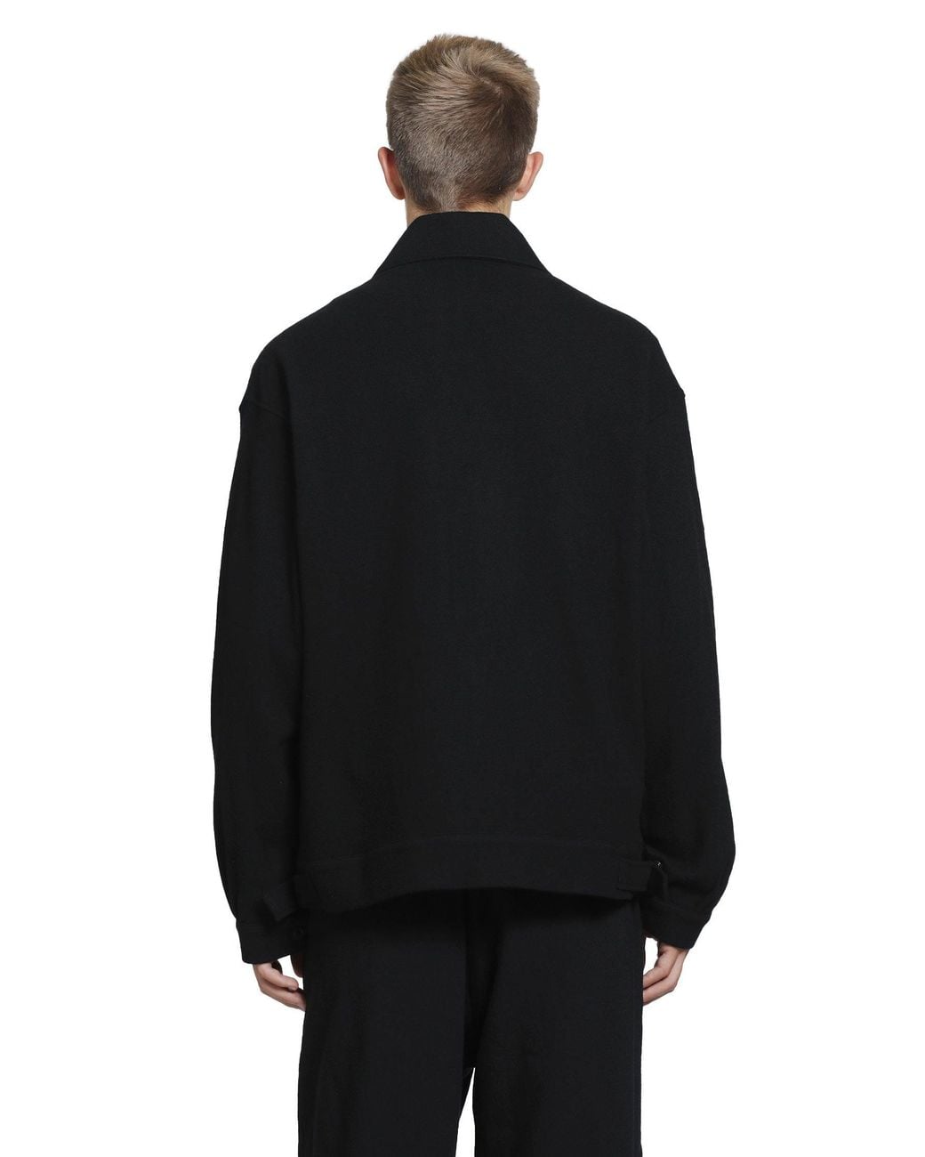 Yohji Yamamoto Black Stand Collar Blouson for men
