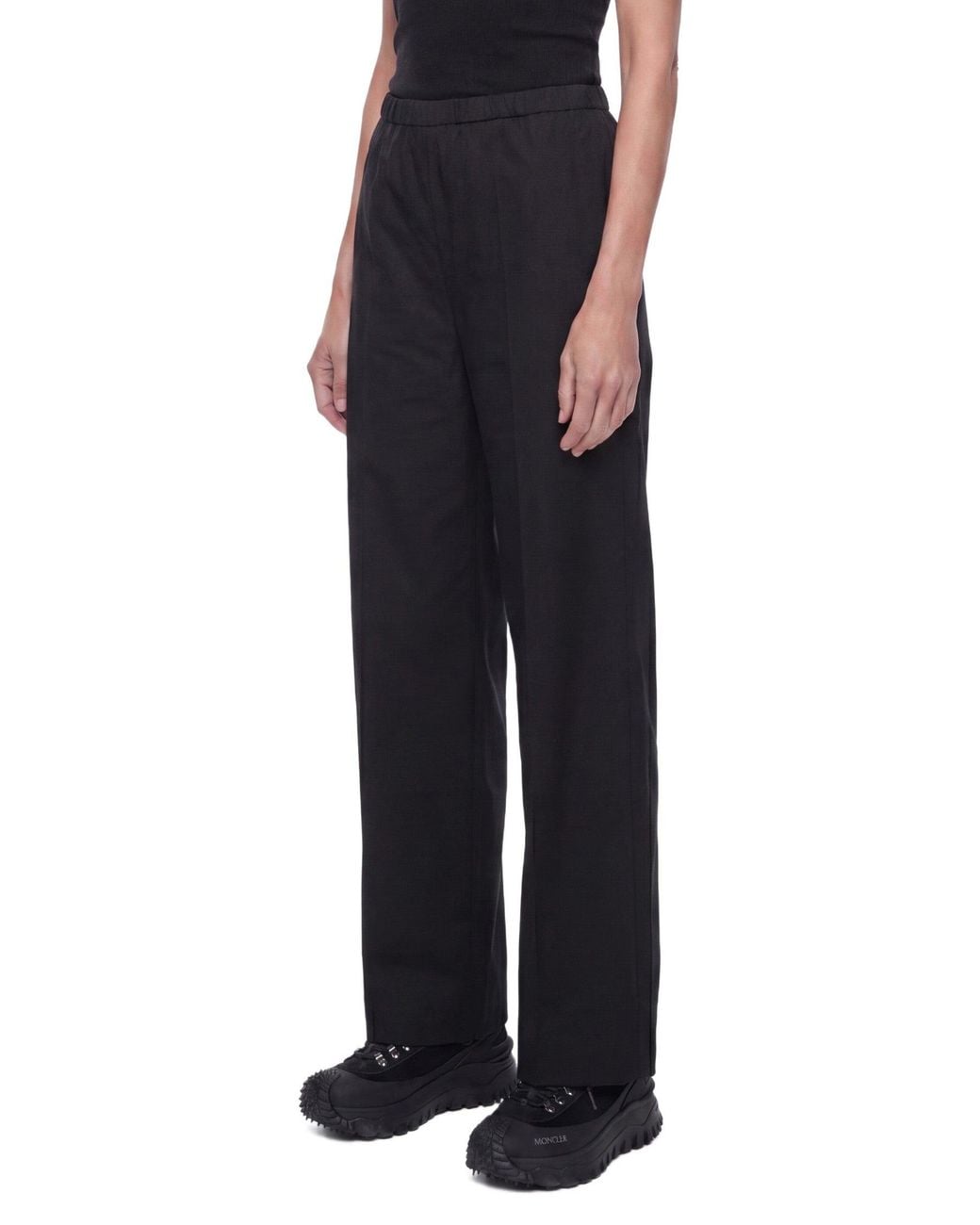 Moncler Black Cotton Poplin Pants