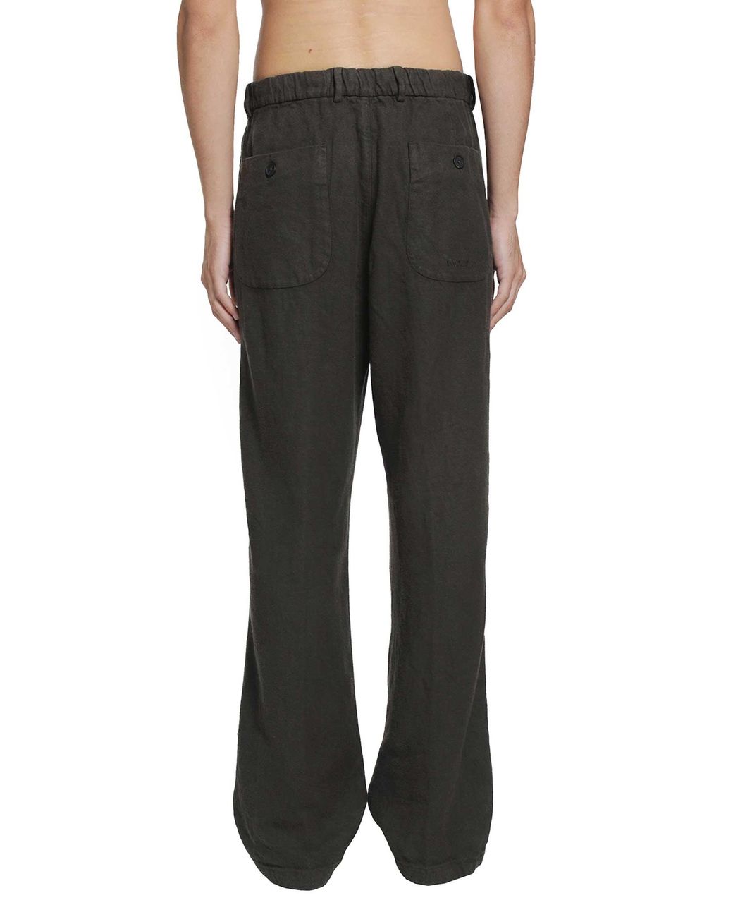 Massimo Osti Studio Black Brushed Linen Pants for men