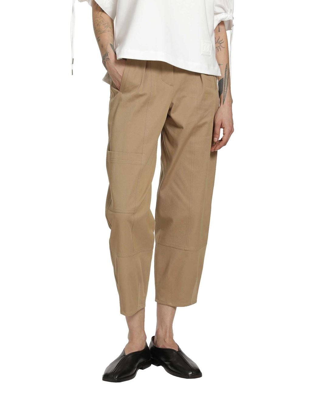 Max Mara Natural Cotton Bull Denim Cargo Trousers
