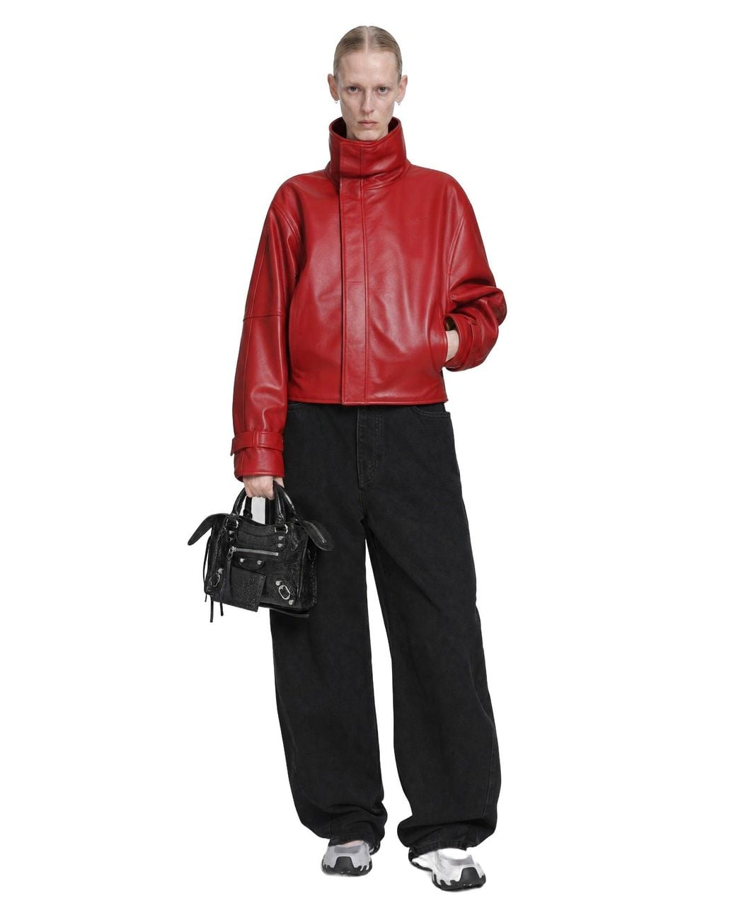 Balenciaga Red Big Collar Jacket