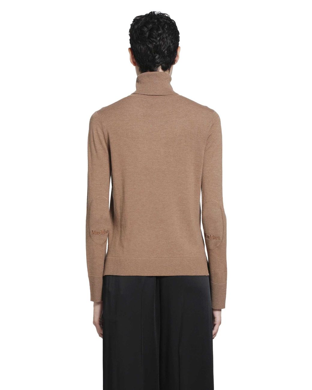 Max Mara Brown Wool Turtleneck Top