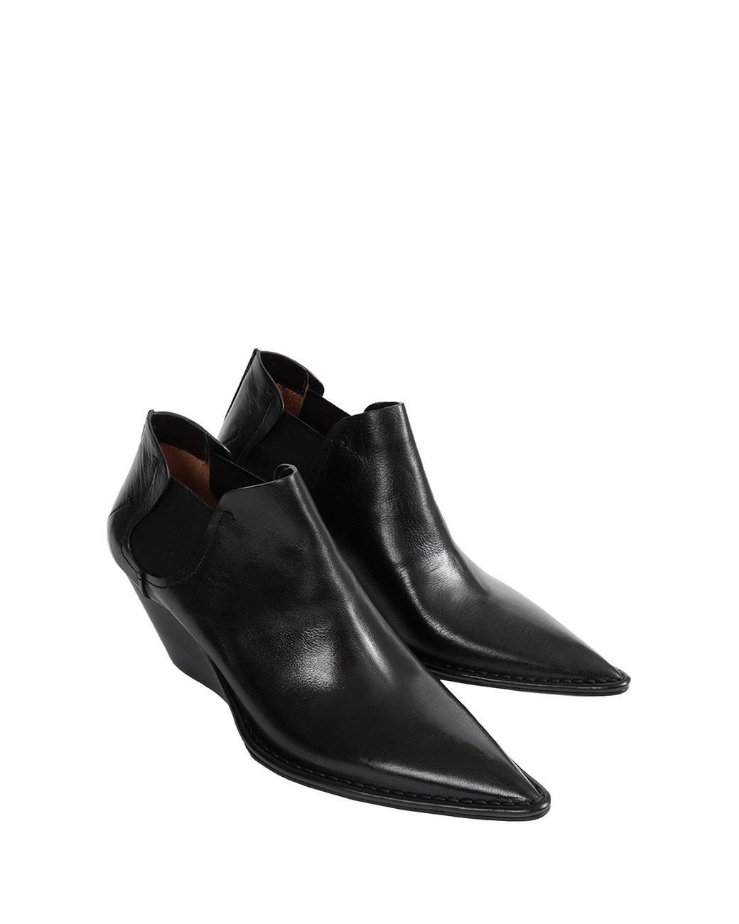 Capasa Black Low-Cut Leather Ankle Boots