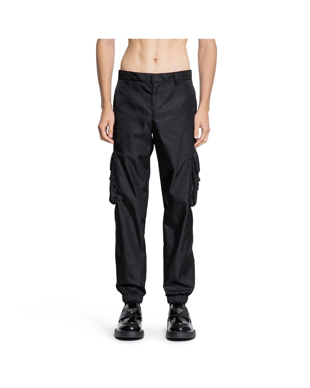 Prada Black Re-Nylon Cargo Trousers for men