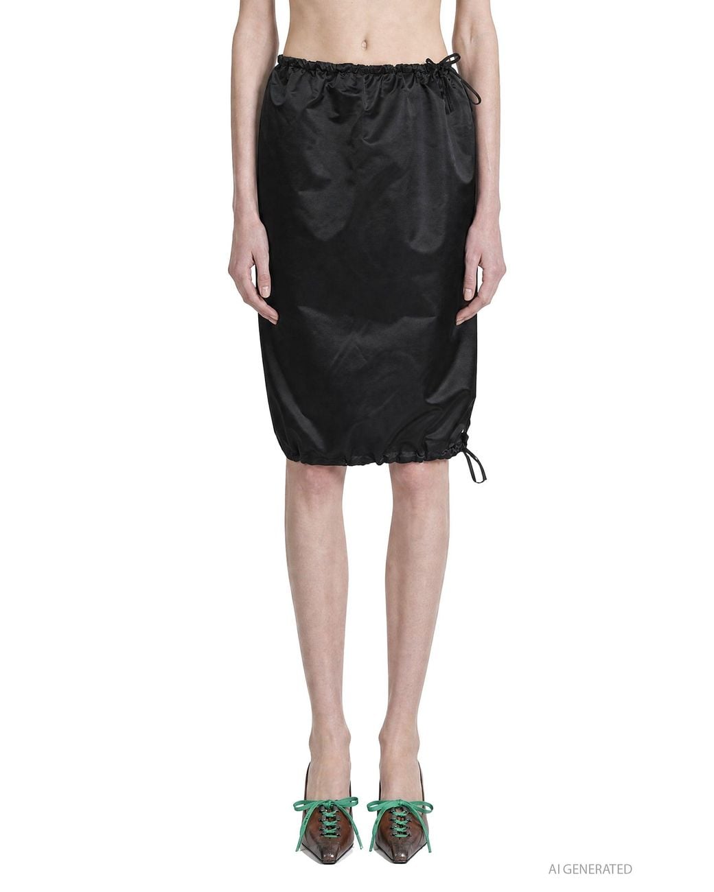 Prada Black Satin Skirt