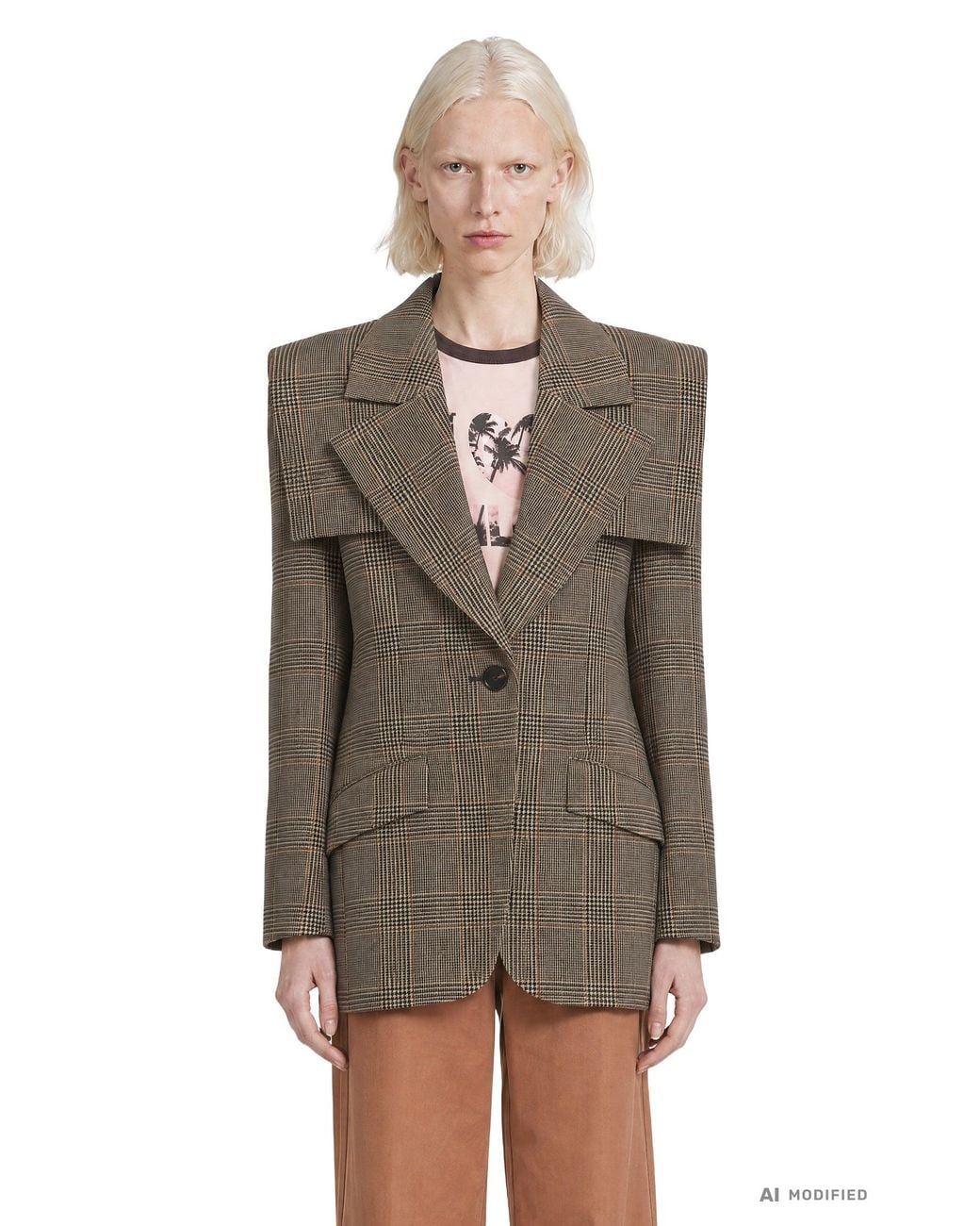 Chloé Brown Single-Breasted Tailored Jacket