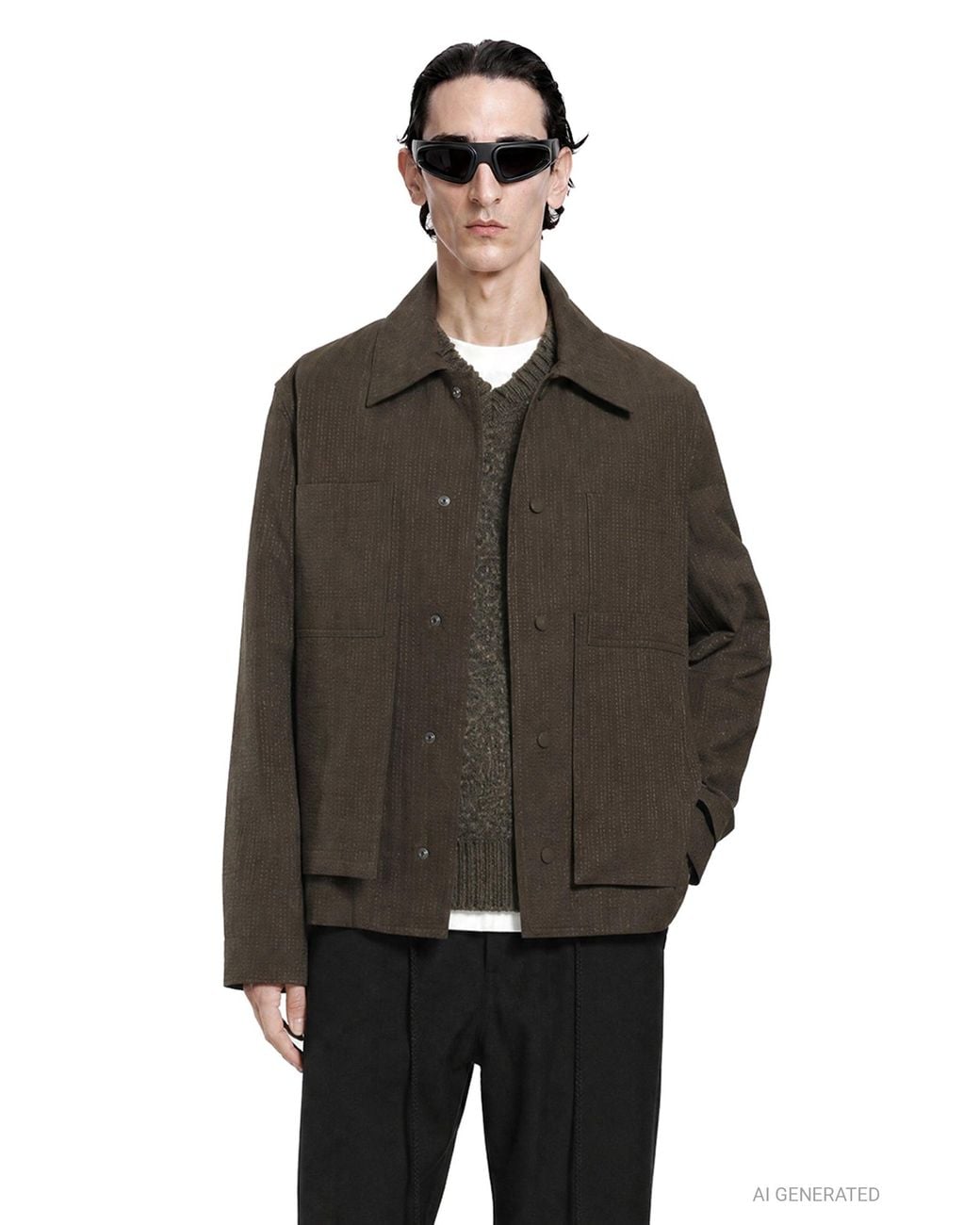 Craig Green Black Embroidered Linestitch Worker Jacket for men