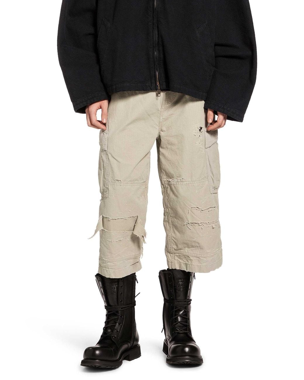 Balenciaga Natural Cropped Cargo Pants for men