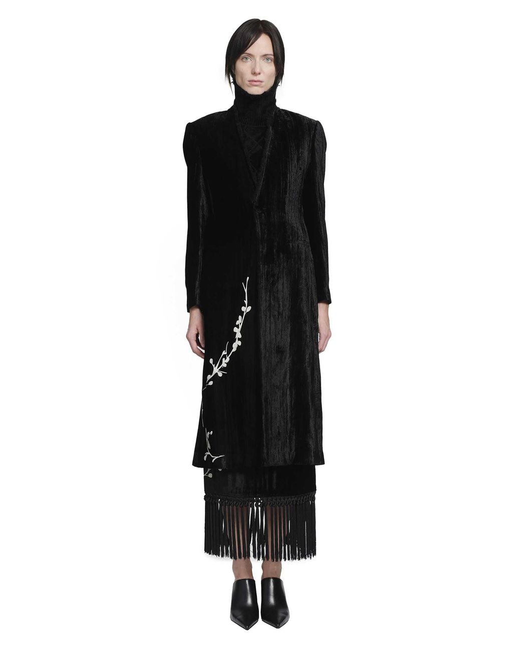 YA YI Black Bodhi Embroidery Coat