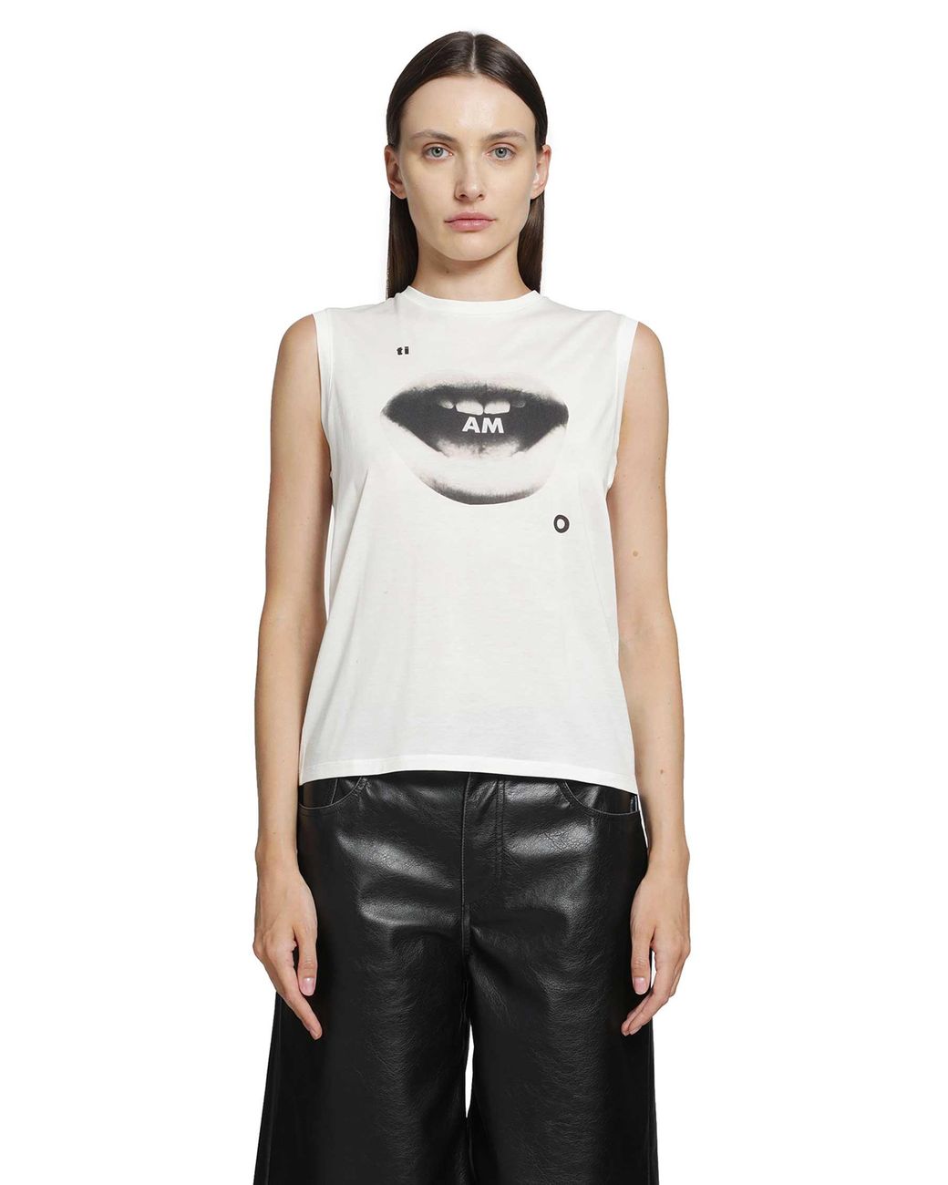 Fendi White Ti Amo Print Jersey Top