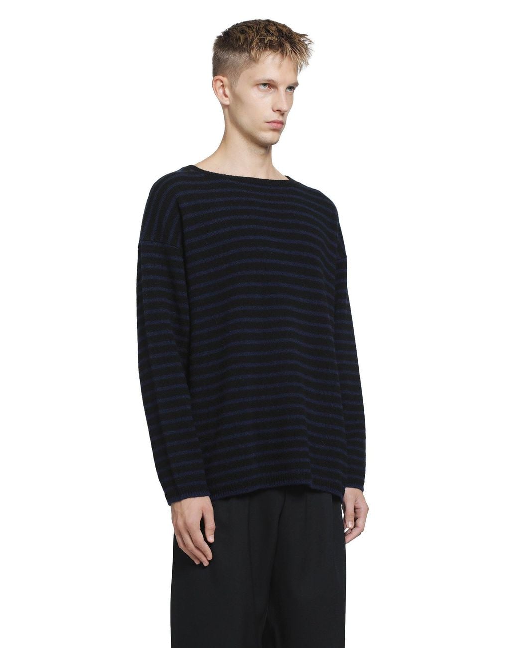 Undercover Black Striped Knit Sweater for men