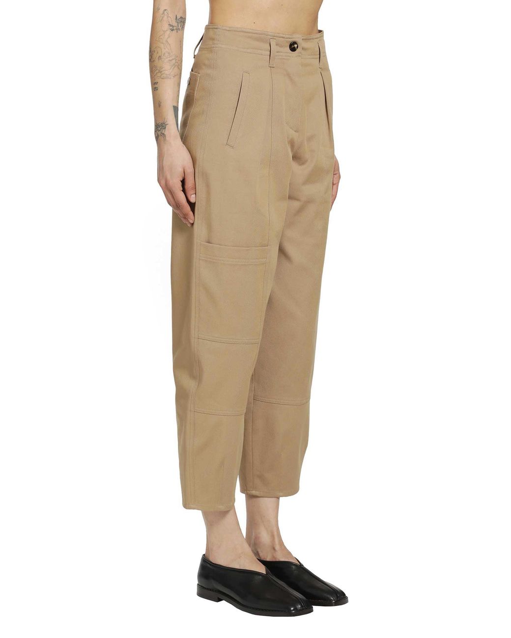 Max Mara Natural Cotton Bull Denim Cargo Trousers