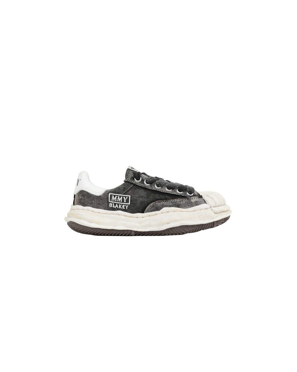 Maison Mihara Yasuhiro White Blakey Bleached Canvas Sneakers for men