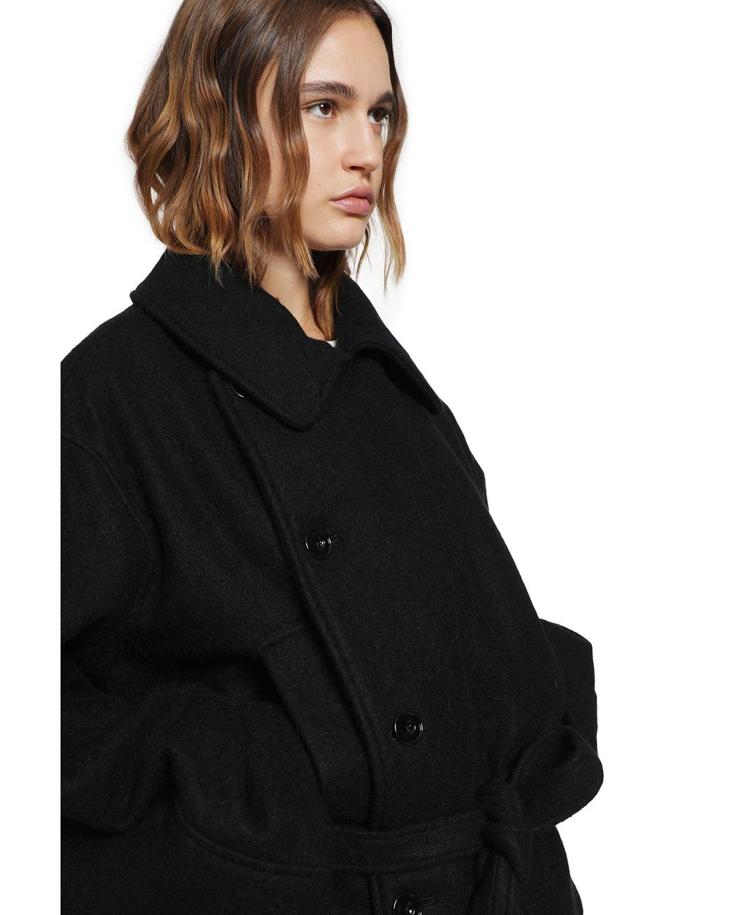 Lemaire Black Short Wrap Coat