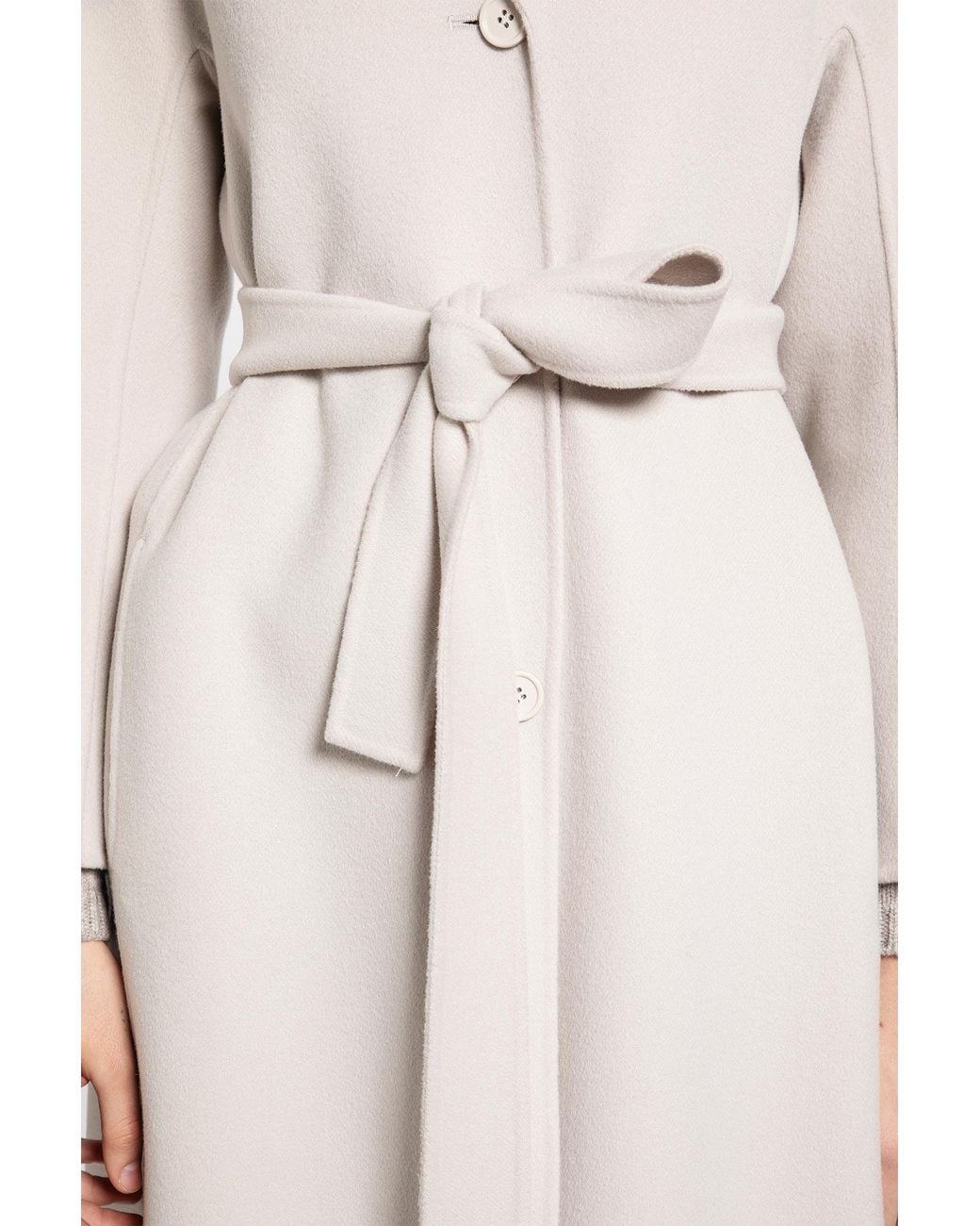 Max Mara White Flared Wool Coat
