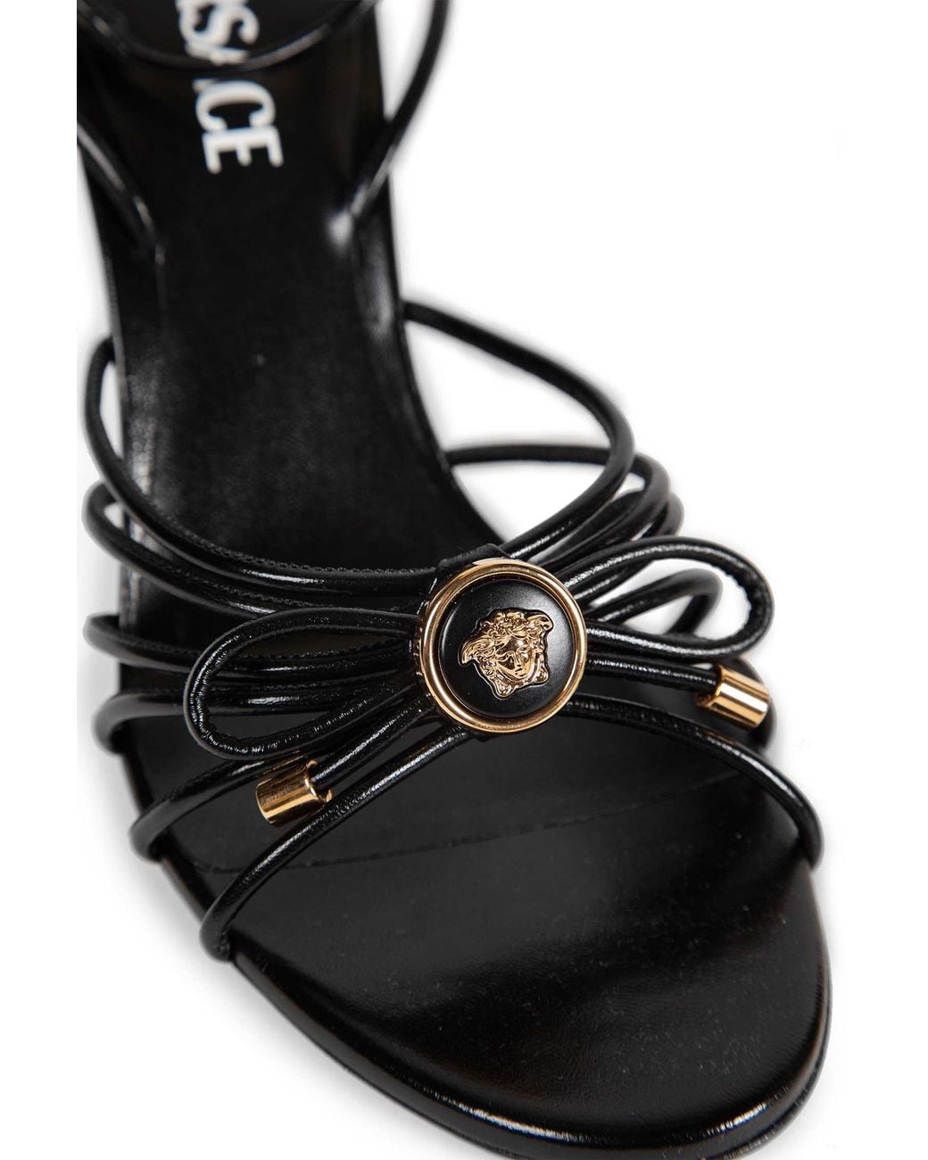 Versace Black Opera Bow Nappa Sandals