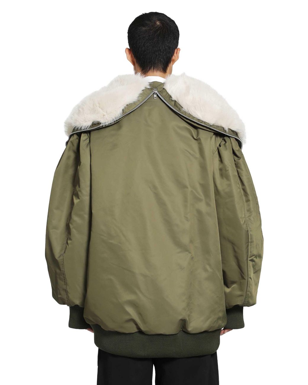Simone Rocha Green Oversized Split Hooded Bomber Jacket for men
