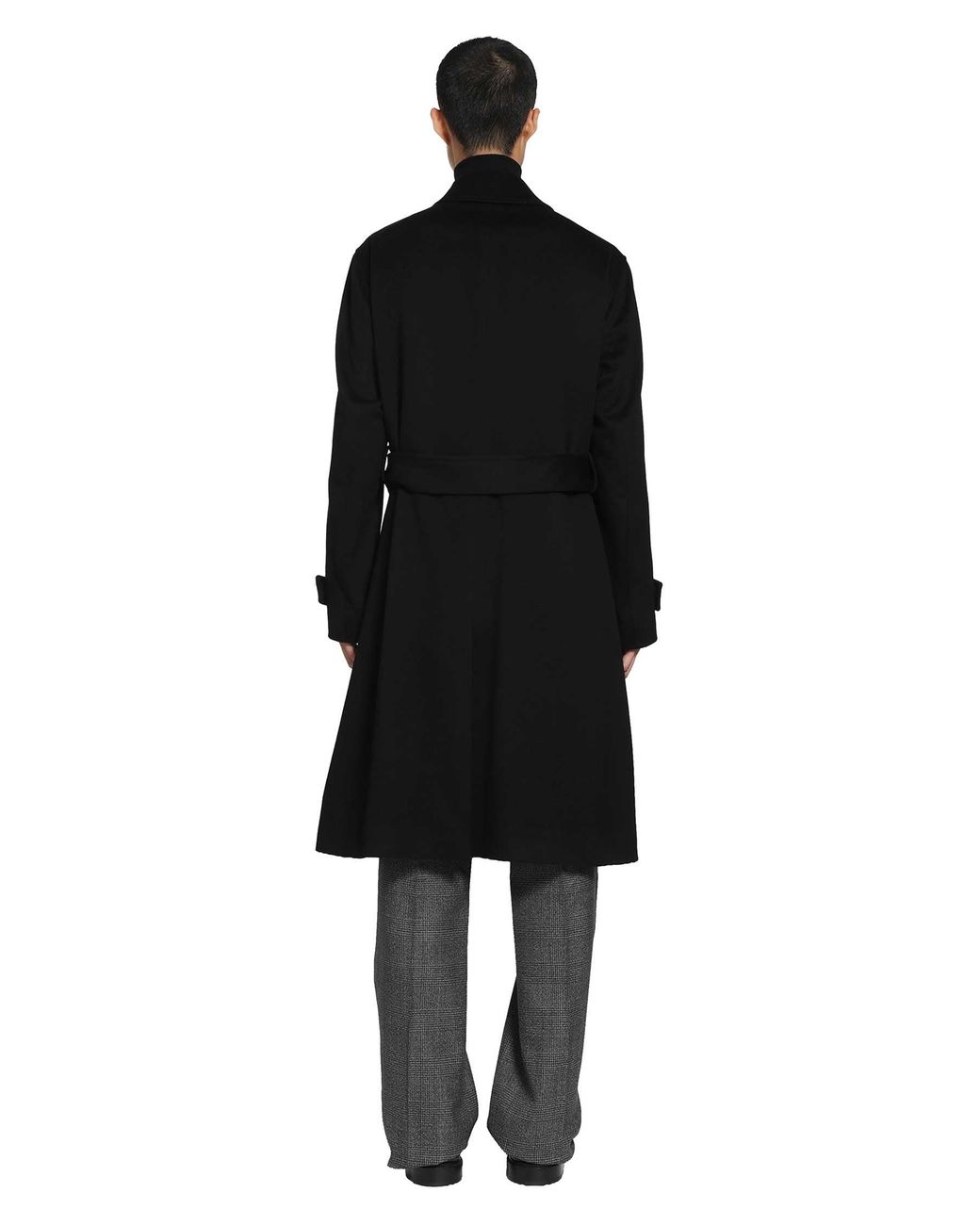 Lardini Black Cashmere Trench Coat for men