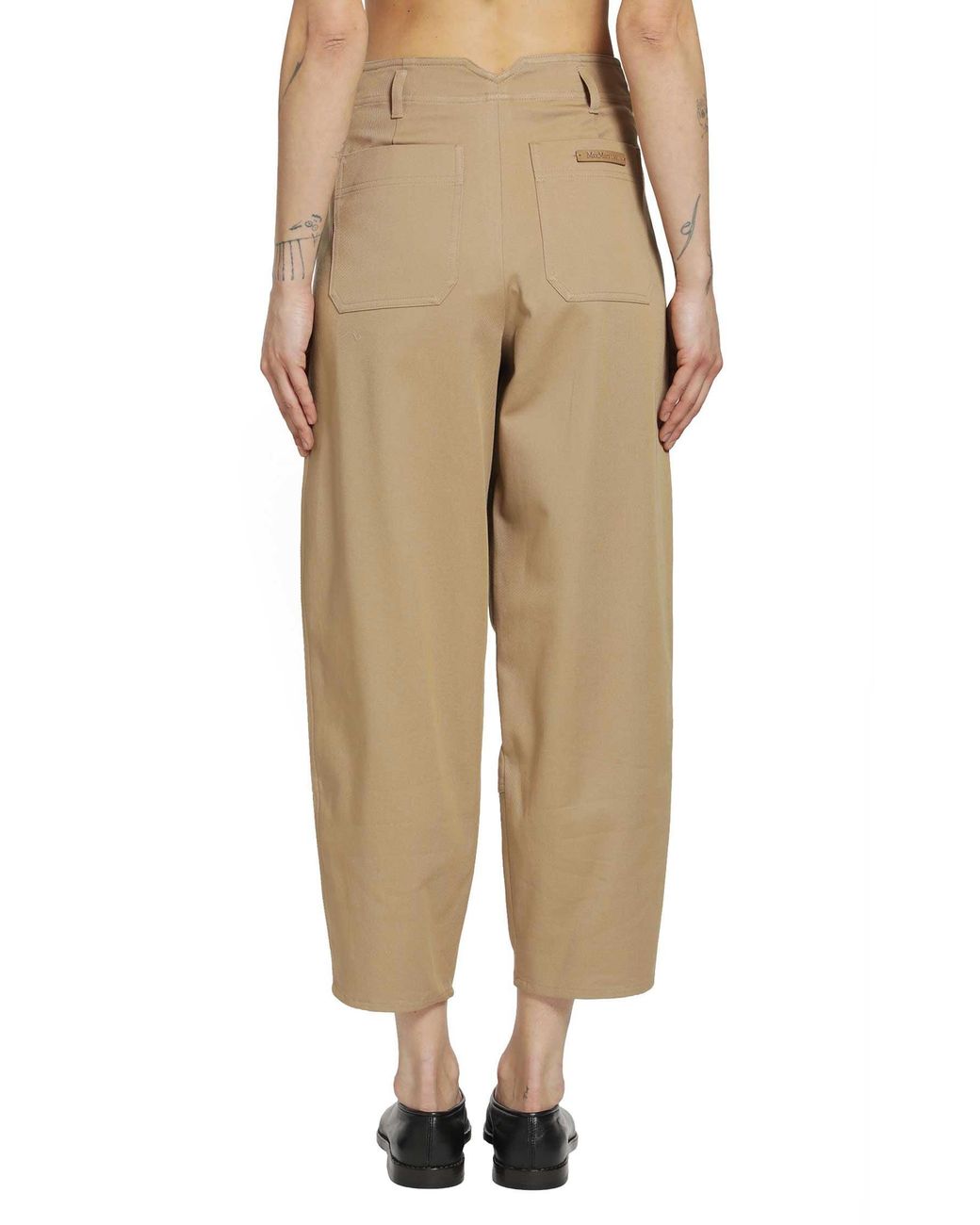 Max Mara Natural Cotton Bull Denim Cargo Trousers