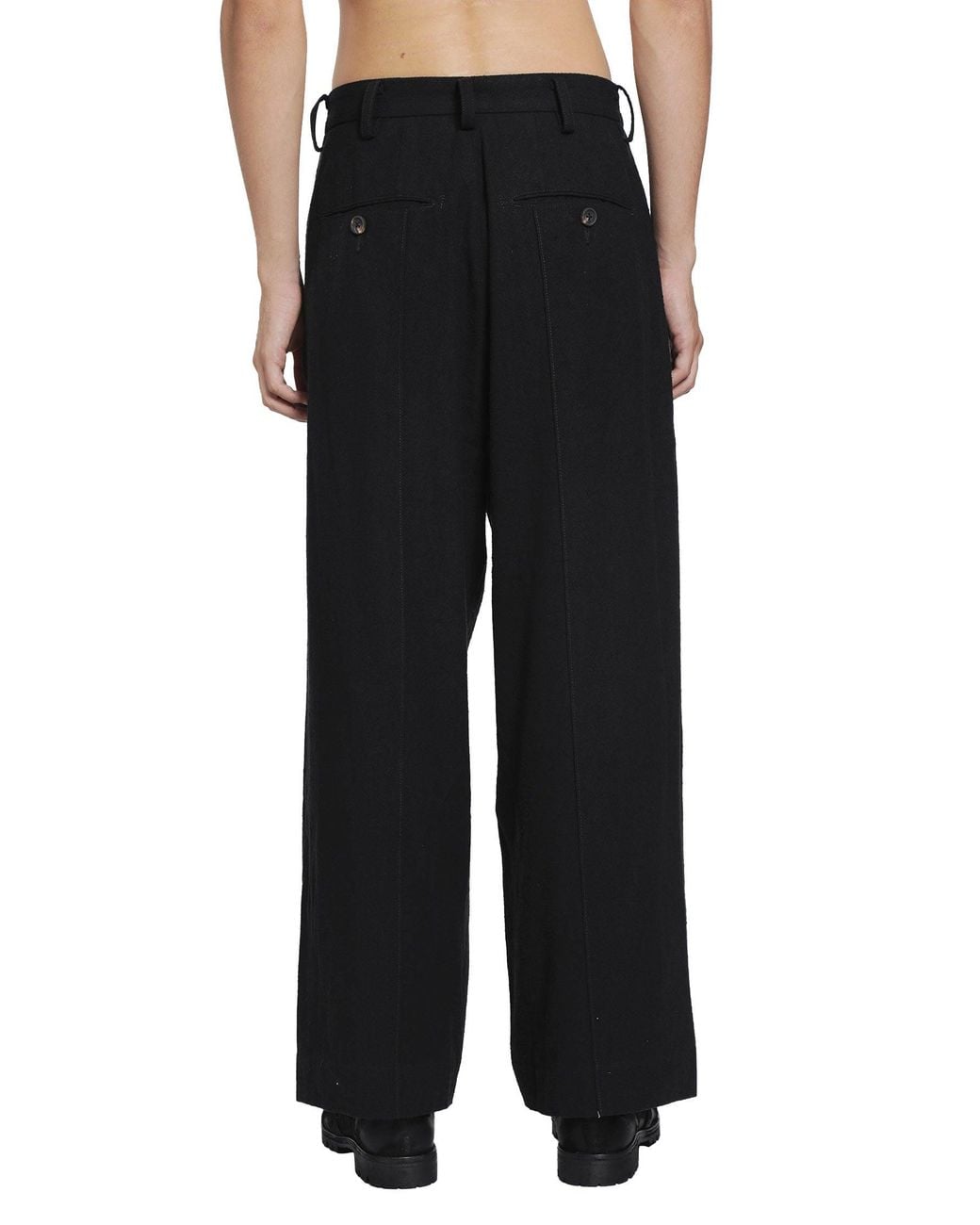 Ziggy Chen Black Pleated Straight Leg Trousers for men
