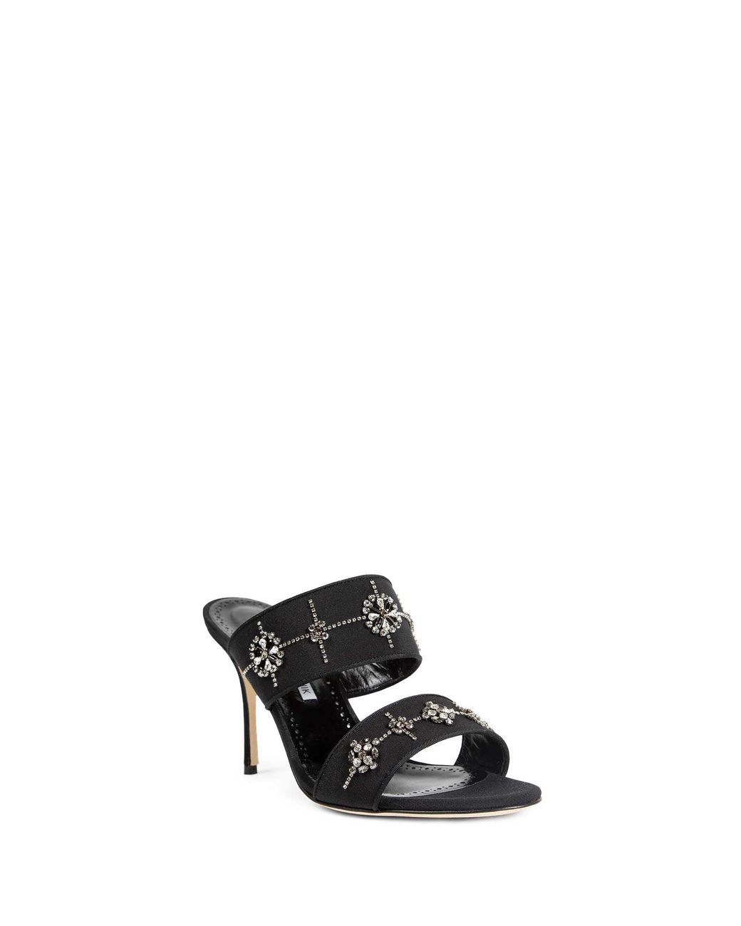 Manolo Blahnik Black Ralota Crystal Pumps