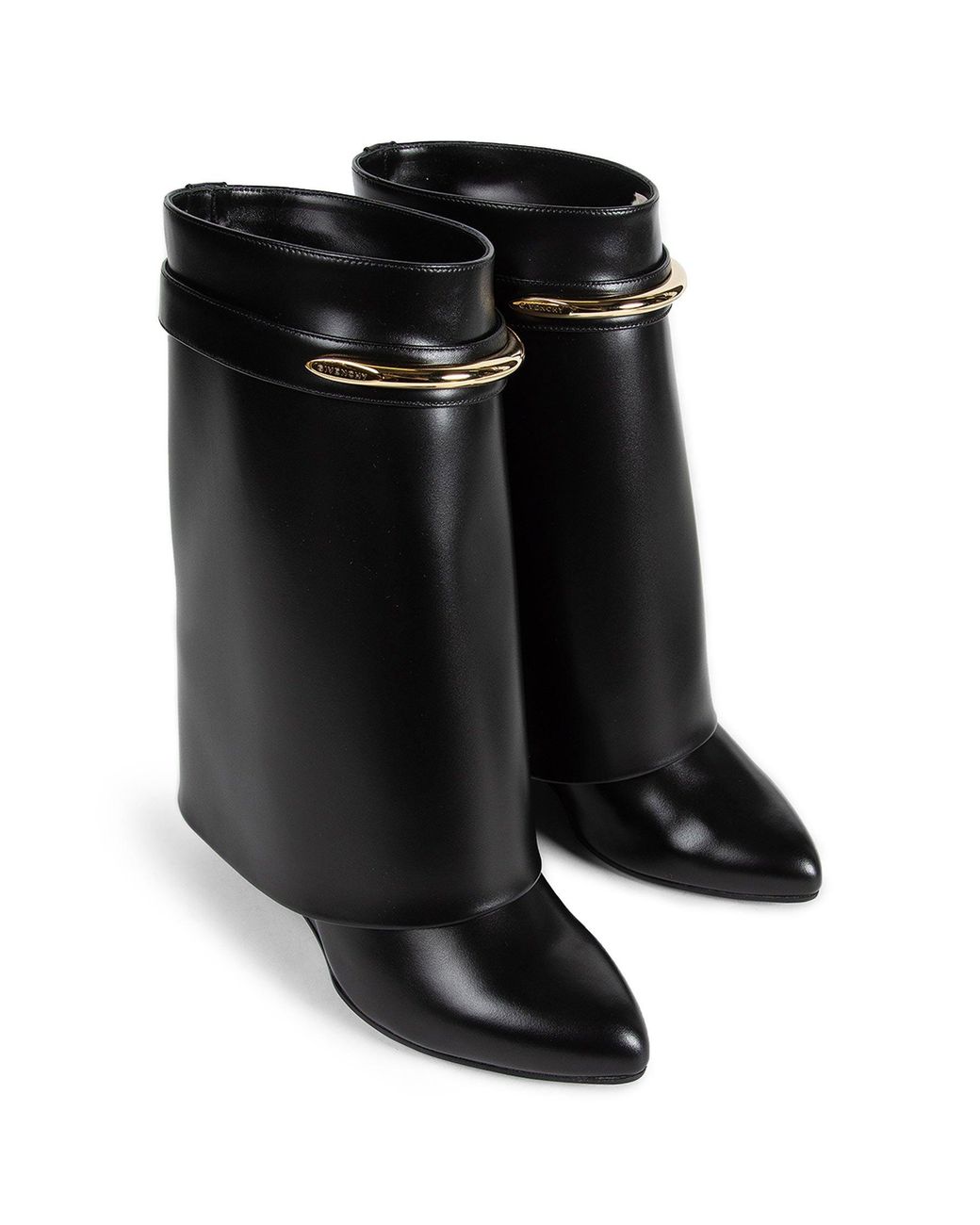 Givenchy Black Shark Pinch Leather Ankle Boots