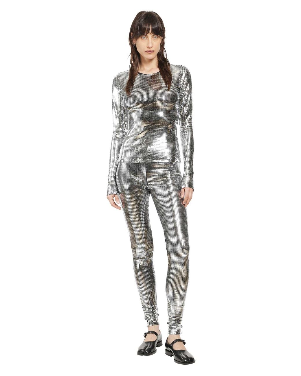 MM6 by Maison Margiela Gray Sequinned Trousers