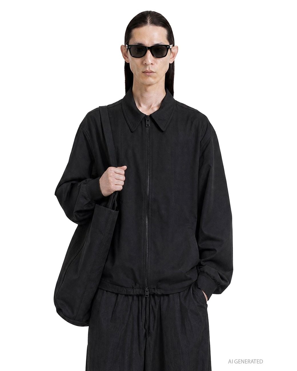 Y-3 Black Wool Tailored Blouson Jacket for men