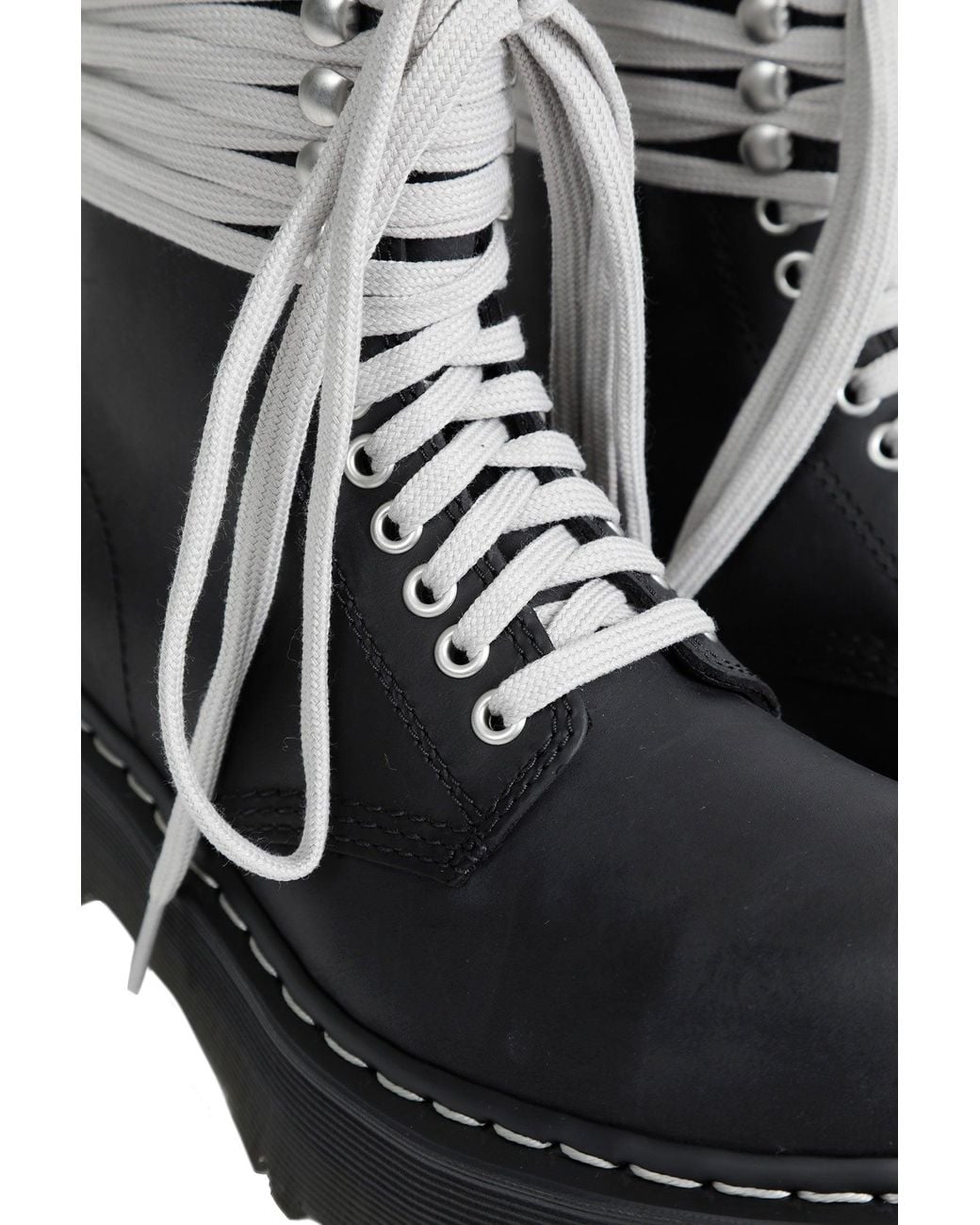 Rick Owens Black Dr. Martens X Quad Sole Steel Toe Boots for men