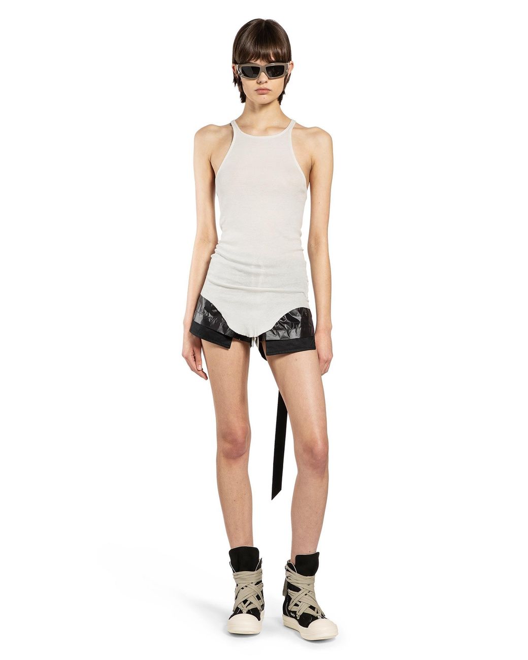 Rick Owens White Temple Racer Back Tank Top