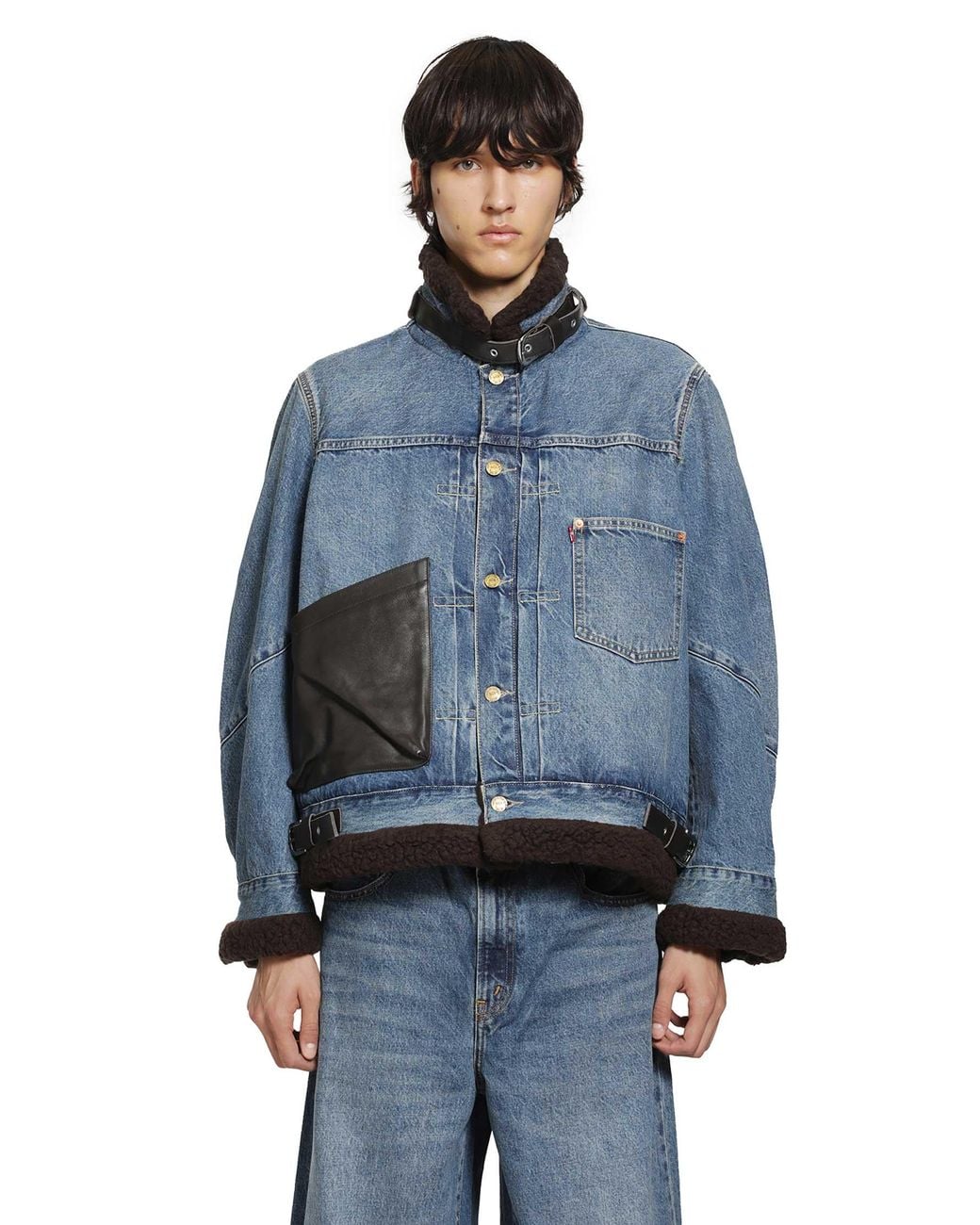 Sacai Blue Levi's X Sherpa Jacket for men